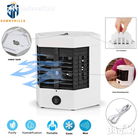 НОВ МОДЕЛ Мини климатик за охлаждане Портативен Климатик Вентилатор, снимка 3 - Аксесоари и консумативи - 41309058