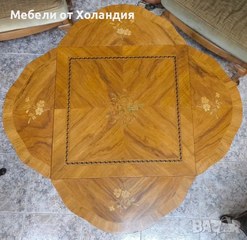 Антикварна масичка с интарзия Луи XV, снимка 3 - Маси - 56017455