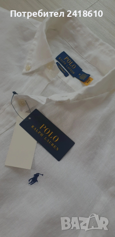 POLO Ralph Lauren Len/ Лен Custom Fit Mens Size M  НОВО! ОРИГИНАЛ! Мъжка Ленена Риза., снимка 11 - Ризи - 53450539