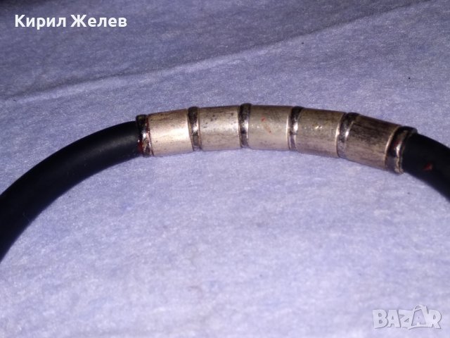 СТАРА ШИКОЗНА СИЛИКОНОВА СРЕБЪРНА АРТ ГРИВНА СРЕБРО 925 ПРОБА 25964, снимка 15 - Гривни - 41638272