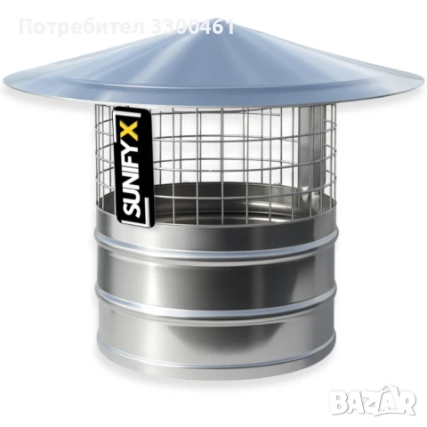 Шапка за Комин от Неръждаема Стомана с Мрежа Против Птици – 80-200мм, снимка 2 - Железария - 50599573