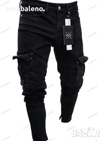 Мъжки модни карго дънки в уличен стил , снимка 2 - Дънки - 42115568