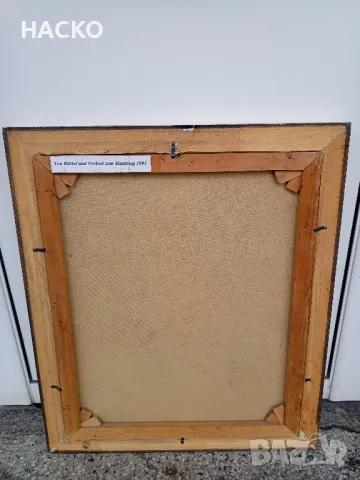 Стара Холанска Картина Масло Въху Ленена Канаваца "ПОЛСКИ ЦВЕТЯ"  Внос от Холандия, снимка 12 - Картини - 48498112