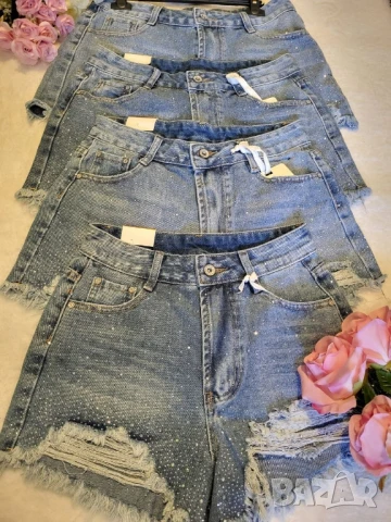 панталонки деним с камъни , снимка 5 - Къси панталони и бермуди - 51152156