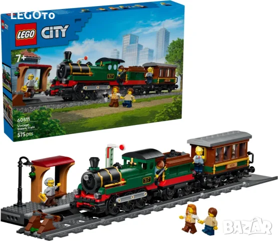 НОВО ЛЕГО 60511 Сити - Старомоден парен влак LEGO 60511 City - Vintage Steam Train , снимка 3 - Конструктори - 55842003