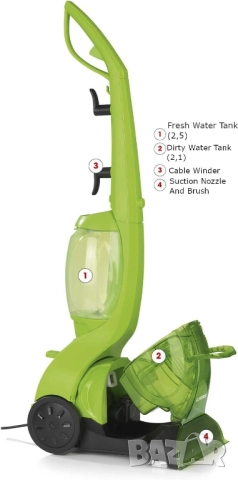 Перяща Прахосмукачка CLEANmaxx Carpet Cleaner 08727 – 500 W, 2 в 1 Пране и Прахосмучене на Килими!, снимка 2 - Прахосмукачки - 52123716