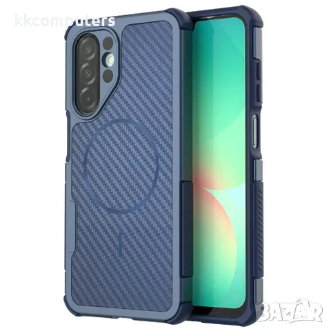 За Samsung Galaxy A27 5G Магнитен TPU PC Калъф Carbon Fiber с Подсилени Ъгли и Скрийн Протектор – 4 , снимка 3 - Калъфи, кейсове - 55852781