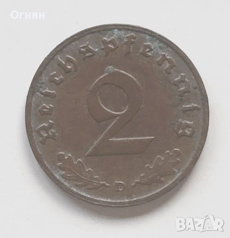 2 пфенинга 1937 D Германия, снимка 1