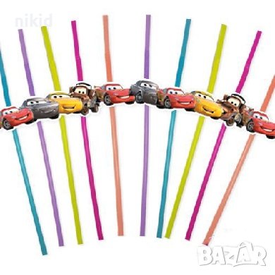 10 бр Макуин Маккуин колите McQueen cars парти сламки рожден ден, снимка 2 - Други - 42692430