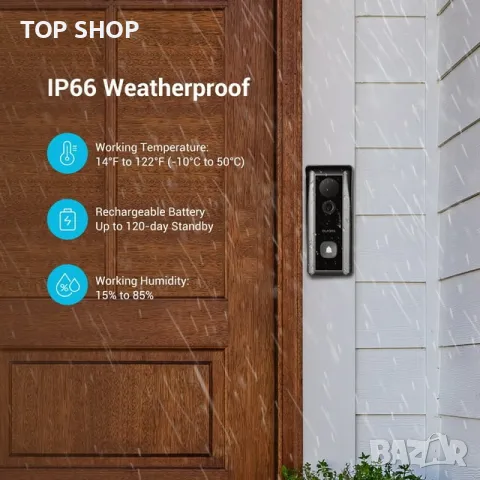 Видео звънец BLURAMS WiFi 2K, снимка 2 - Комплекти за видеонаблюдение - 48780181