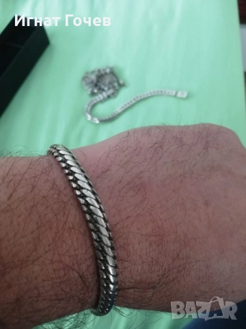 сребро, гривни и ланец , снимка 3 - Колиета, медальони, синджири - 52850545