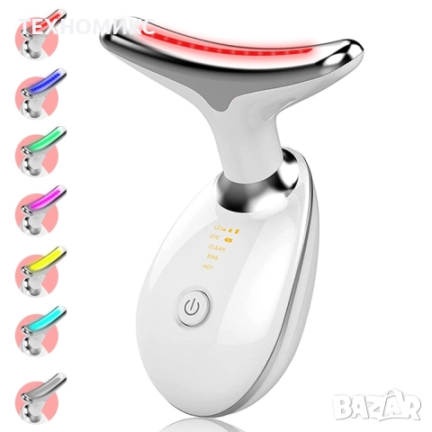 Мултифункционален масажор за лице и шия Лифтинг на лицето LED фотонна терапия , снимка 6 - Други - 51542679