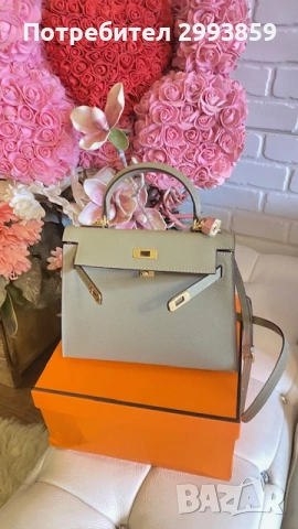 Чанта Кели*ЕРМЕС 25см*Hermes Kelly Mini*Epsom Leather Gold Hardware, снимка 14 - Чанти - 53644303