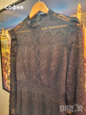 Малка черна рокля с дантела , снимка 5 - Рокли - 41689860