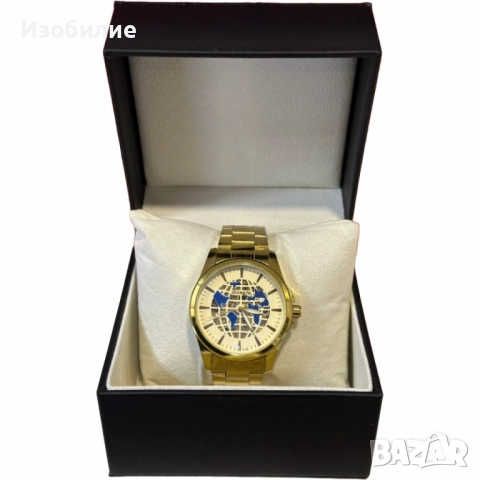 Луксозни златисти мъжки часовници с римски цифри, снимка 5 - Мъжки - 52335404