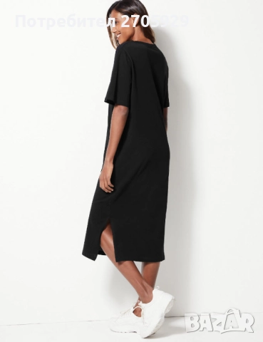 M&S рокля тениска с миди дължина, размер 38(S/M), снимка 4 - Рокли - 51511578