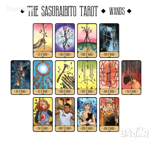 Sasuraibito Tarot - уникални 78 таро карти с кутия и хартиена книжка, снимка 11 - Карти за игра - 34658202