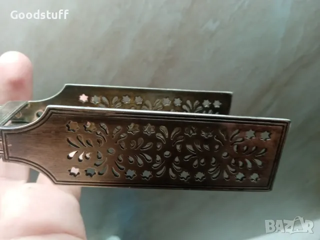 Стара щипка 1890г,за аспержи посребрена,маркировки, снимка 4 - Антикварни и старинни предмети - 49945098