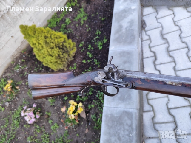 Автентична капсулна пушка с микелет и дамаскова цев, снимка 17 - Антикварни и старинни предмети - 52788304