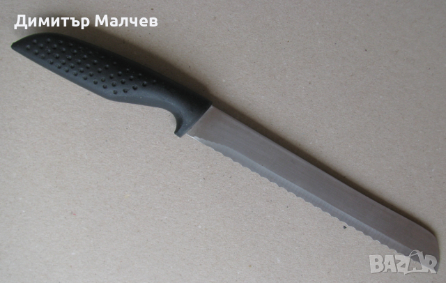 Кухненски нож Solingen за хляб 33 см вълнообразен пластм. дръжка, съвсем запазен, снимка 3 - Прибори за хранене, готвене и сервиране - 44711307