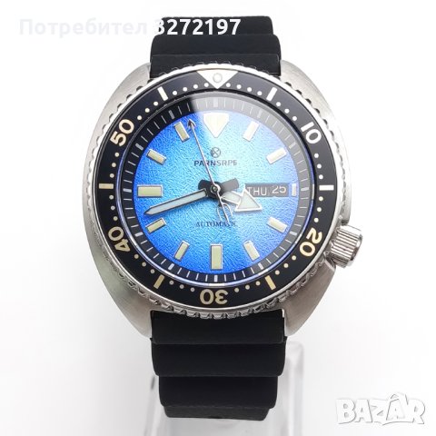 PARNSPRE автоматичен часовник японски механизъм NH36A,гмуркане, 300 M, стъкло сапфир , снимка 7 - Мъжки - 40437298
