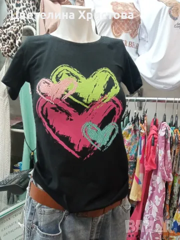 Дамска тениска Сърца, снимка 1