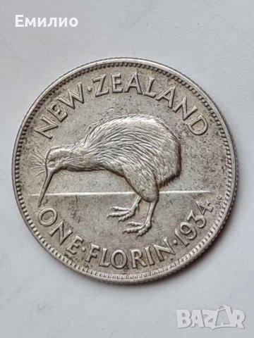 SCARCE. NEW ZEALAND 🇳🇿 ONE FLORIN 1934