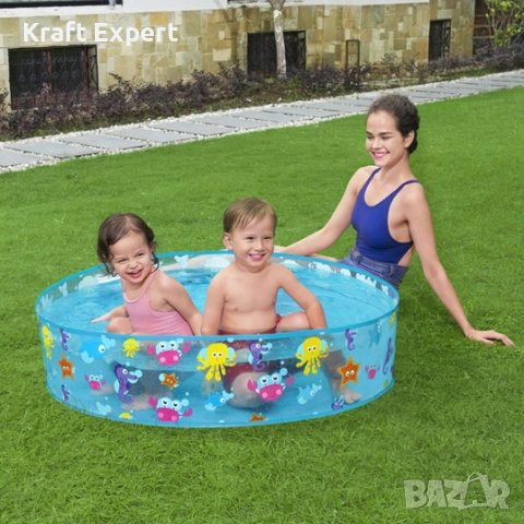 Детски кръгъл басейн Bestway 55028 Fill-N-Fun 122×25 см – твърди стени, снимка 8 - Водни спортове - 53698973
