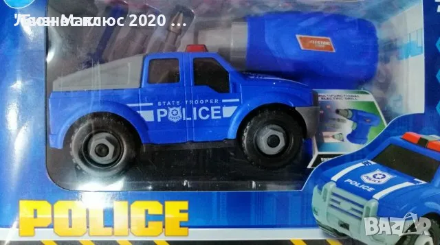 Кола за разглобяване и сглобяване Полицейска с винтоверт, снимка 2 - Конструктори - 47800270