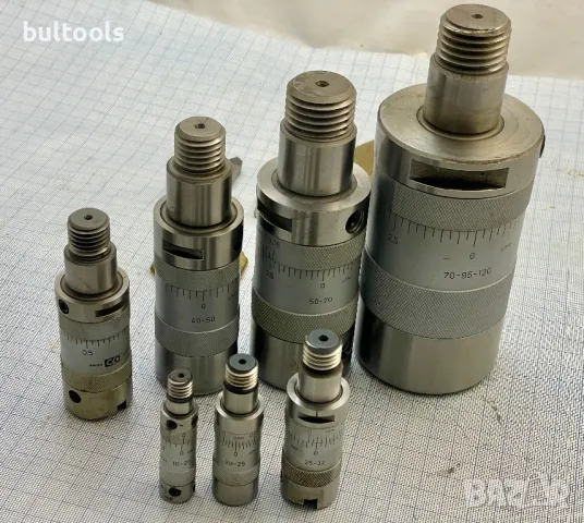 Швейцарски комплект микрометрични глави Ф16-Ф120мм./0,005мм., снимка 5 - Други машини и части - 32954056