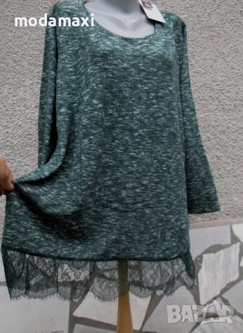 4XL Нова туника Sheego с подгъв дантела, снимка 3 - Блузи с дълъг ръкав и пуловери - 42294273