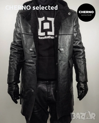 Мъжко дълго шерпа яке • палто тип дъфъл от изкуствена кожа CINQUE Faux Leather Dufflecoat - L , снимка 15 - Якета - 53670123