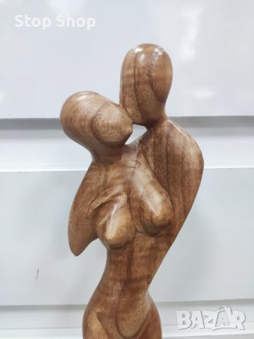 Влюбени дървена статуетка Индонезия дърворезба Манго , снимка 4 - Декорация за дома - 44226282
