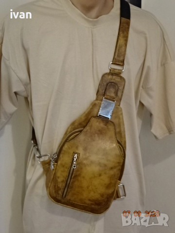 мъжка чанта /през рамо/ ръчна изработка, снимка 3 - Чанти - 51596482