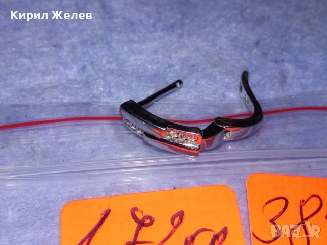 ЕЛЕГАНТА СРЕБЪРНА СКЪПОЦЕННА ФЕШЪН АРТ ОБЕЦА СРЕБРО 925 с БЯЛА ПОЗЛАТА и ФАСЕТИРАНИ ЦИРКОНИ 38249, снимка 8 - Обеци - 40920967