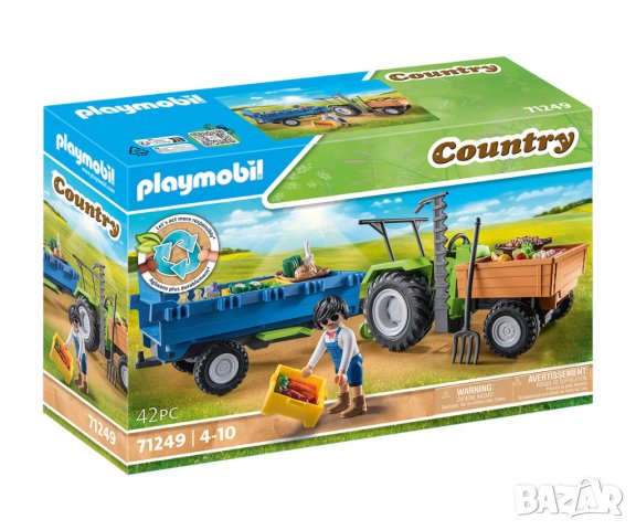 Playmobil - Комбайна с ремарке, снимка 1 - Конструктори - 40999188