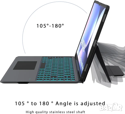 Калъф с клавиатура с тъчпад за Samsung Galaxy Tab S10/ S9/ S8 Ultra 14.6", снимка 4 - Таблети - 53256217