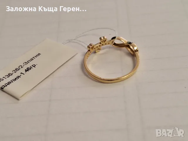 Златен пръстен 1,46гр., снимка 3 - Пръстени - 56258830