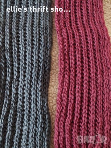 Два зимни шала цвят червен и петролен, снимка 2 - Шалове - 35693010