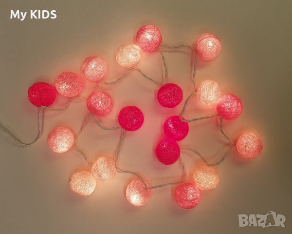 лампички с 20 топки (ръчна изработка) / коледни / Монтесори легло, снимка 3 - Други - 35622133