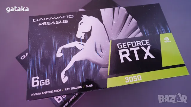  Gainward GeForce RTX 3050 6GB Pegasus - нова и запечатана видео карта, снимка 2 - Видеокарти - 48313706