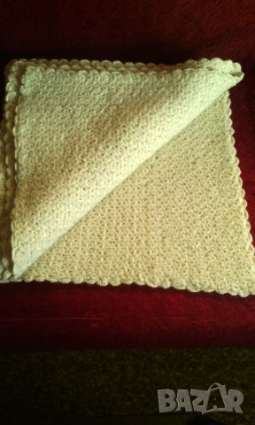 Детско Бебешко одеяло, 100% вълна, 95/95см., Ръчно плетено одеало, снимка 3 - Спално бельо и завивки - 38655074