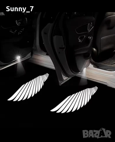 Комплект от 2 броя проектори/лед светлини за врата на автомобил Ангелски крила, снимка 2 - Аксесоари и консумативи - 51181410