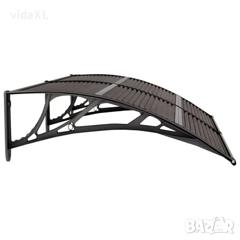 vidaXL Навес за врата, черен, 150x75 см, поликарбонат, снимка 5 - Врати за баня - 56146257