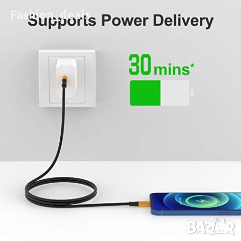 Нов комплект от 3 броя iPhone Айфон кабели за зареждане 2 метра, снимка 4 - Друга електроника - 42648527