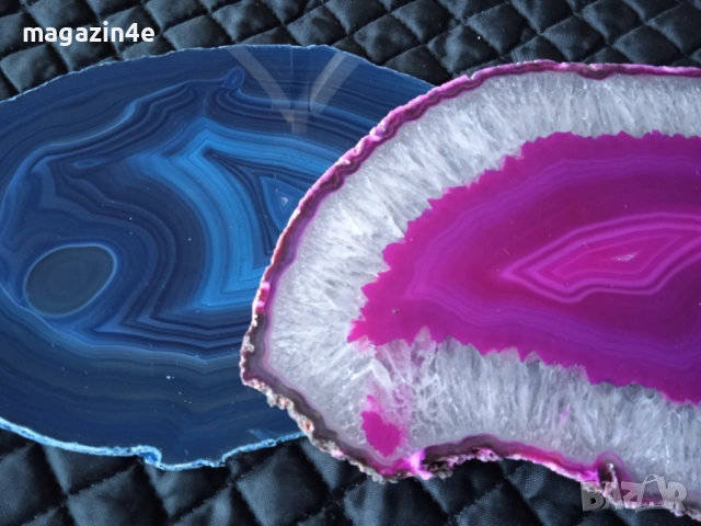 2 бр плочки от естествен ахат ,скъпоценен камък за хармония и дълголетие, Родопи,Родопис,, снимка 6 - Декорация за дома - 52266890