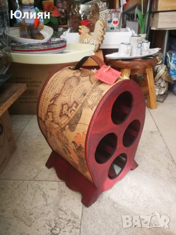 Поставка от дърво за 4 бутилки вино, снимка 7 - Сувенири от дърво - 42738843