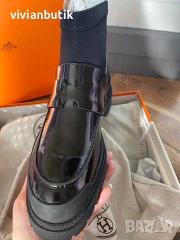 Кожени боти Hermes , снимка 2 - Дамски боти - 53095944