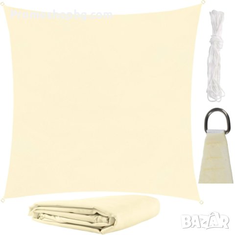 Квадратна тента с UV защита/ сенник - платно за плътна сянка 3.6 х 3.6 м за 13кв.м сянка, снимка 7 - Други - 41482553