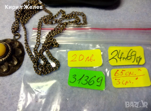 Стар ЕТНО АРТ БРОНЗОВ МЕДАЛЬОН с БРОНЗИРАНА СТОМАНЕНА ВЕРИЖКА , снимка 8 - Антикварни и старинни предмети - 51265048